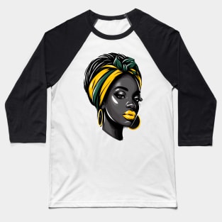 Black Woman Afrocentric Baseball T-Shirt